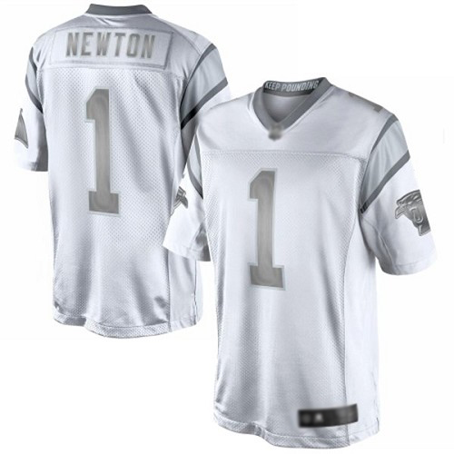 Carolina Panthers Limited White Men Cam Newton Jersey NFL Football 1 Platinum